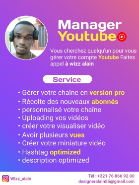 Manager Youtube professionnel 