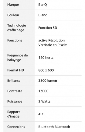 Videoprojecteur Modèle Benq MS527 Videoprojecteur Modèle BENQ MS527 avec tous ses accessoires (télécommande - périphériques) en excellente état quasi neuf. 
Article acheté sur Amazon France et n