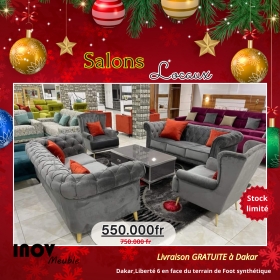 Salons locaux promo noel13 SÉPCIALE PROMO NOEL

Du 02 au 25 Décembre 2024, profitez de la promotion Noel avec nos Salons locaux en croute cuir  de 5, 6 et 7 places  à des prix abordables.

Matériel neuf et importés disponible en magasin à partir de 550.000fr et le prix varie selon le modèle et le nombre de place.

Livraison GRATUITE dans la ville de Dakar.

Contactez-nous pour plus d