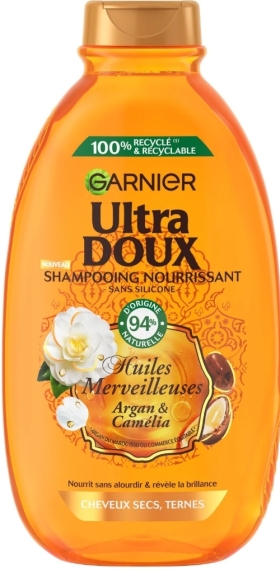 Shampoing Nourrissant Garnier Chevaux secs Huiles Merveilleuses Argan & Camélia ULTRA DOUX 400ml