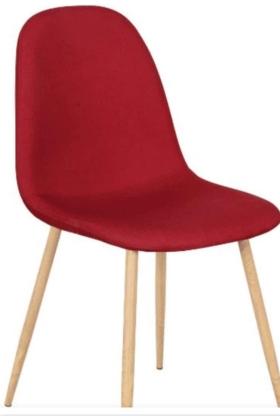 Chaises pour tête à tête ou table à manger  Chaises rouges avec pied en bois chêne 
Chaises neuves 