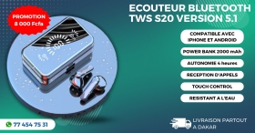 Écouteur bluetooth tws S20 version 5.1