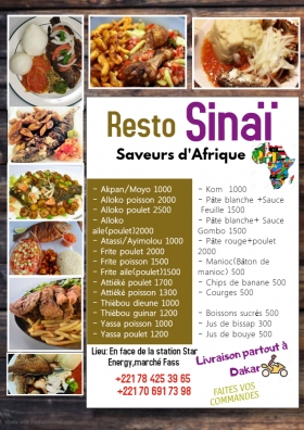 Sinai Restaurant traiteur Restaurant traiteur,nous proposons des plats du Togo,Bénin,Cote d