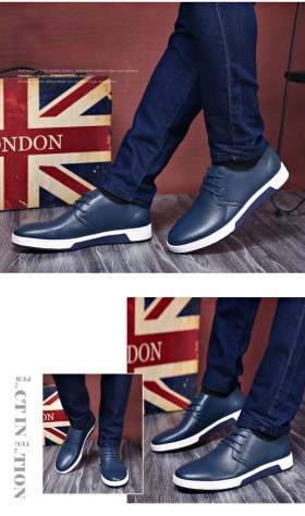 Chaussures en cuir Pull & bear bleu Chaussures en cuir Pull & bear authentiques en cuir. Couleur Bleu sans perforation

