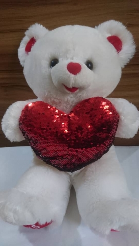 Ours Blanc teddy love