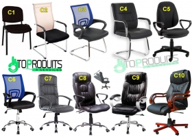 Des chaises et des fauteuils de bureau  Des chaises et fauteuils de bureau disponibles en différents modèles.
Les prix varient en fonction des modèles.
Veuillez nous contacter pour plus d