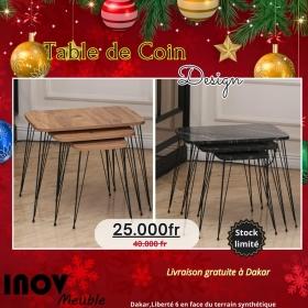 Tables de coin promo noel10 SÉPCIALE PROMO NOEL

Du 02 au 25 Décembre 2024, profitez de la promotion Noel avec nos Tables basses Importées à des prix abordables.

Matériel neuf et importés disponible en magasin à partir de 25.000fr et le prix varie selon le modèle.

Livraison Possibilité de livraison dans la ville de Dakar.

Contactez-nous pour plus d